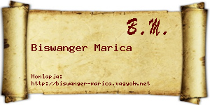 Biswanger Marica névjegykártya